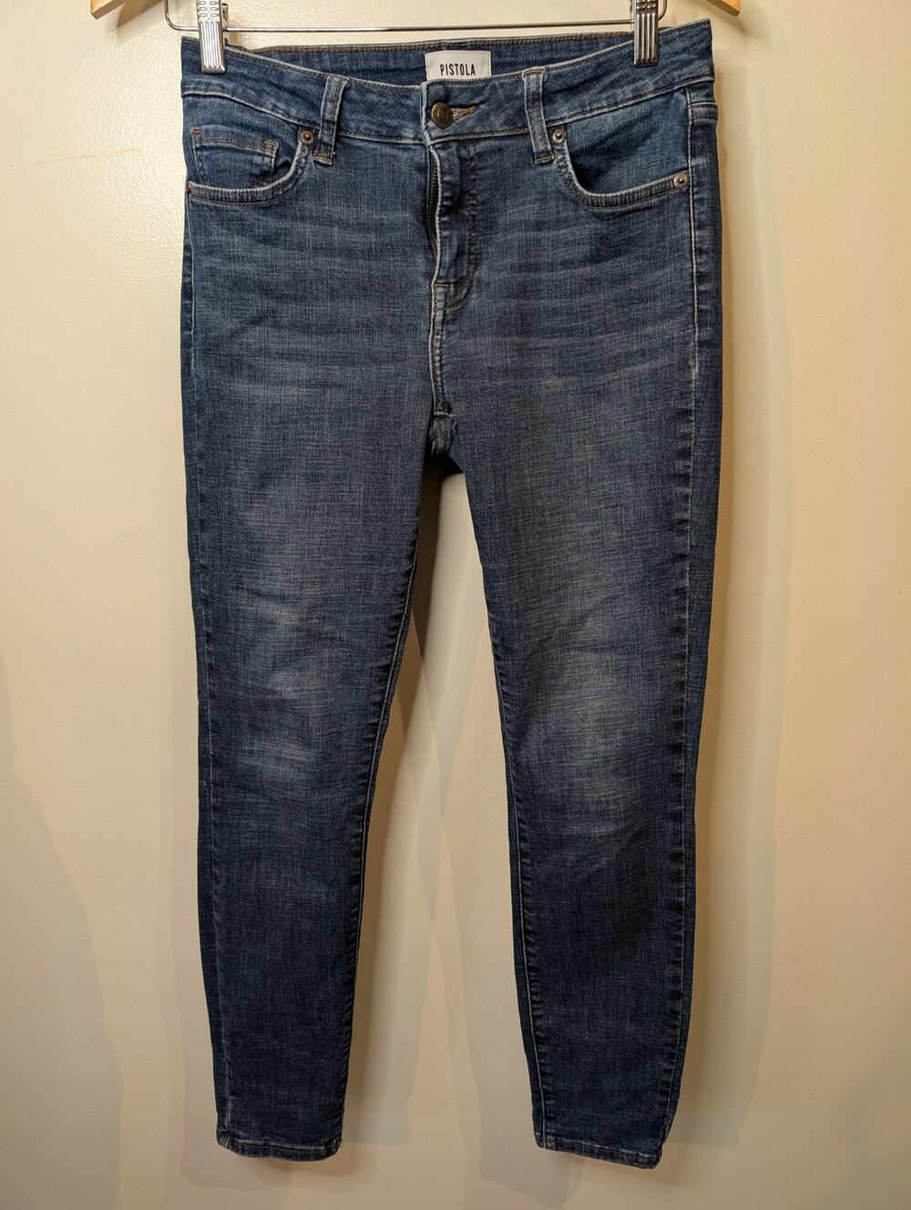Pistola Womens Skinny Jeans Medium Wash Stretch Denim High Rise Size 27